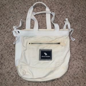 Abercrombie linen cotton white bag